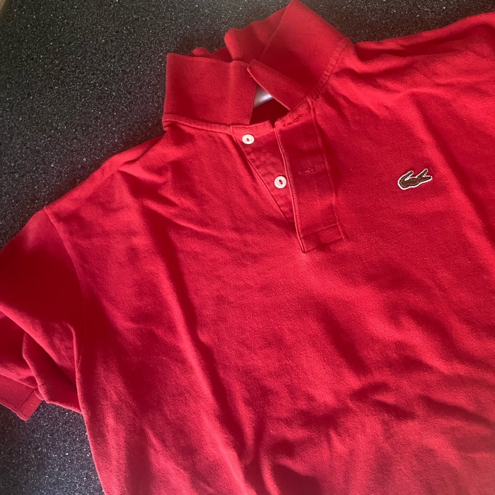 Classic red Lacoste picque polo original fit